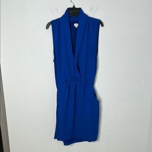 Wilfred Aritzia Sabine Blue Sleeveless Tie Mini Dress